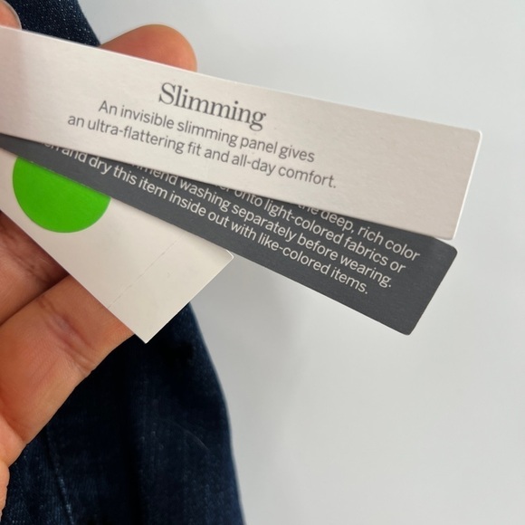 Talbots high waist skinny leg ankle pants blue jeans jegging flocked bows 24W - Picture 9 of 11